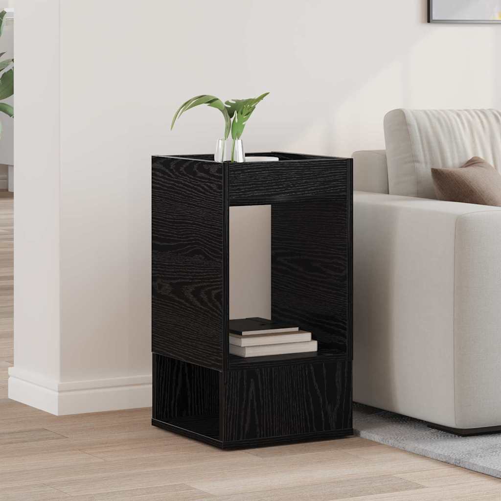End Table Black Oak 30 x 30 x 56 cm Engineered Wood