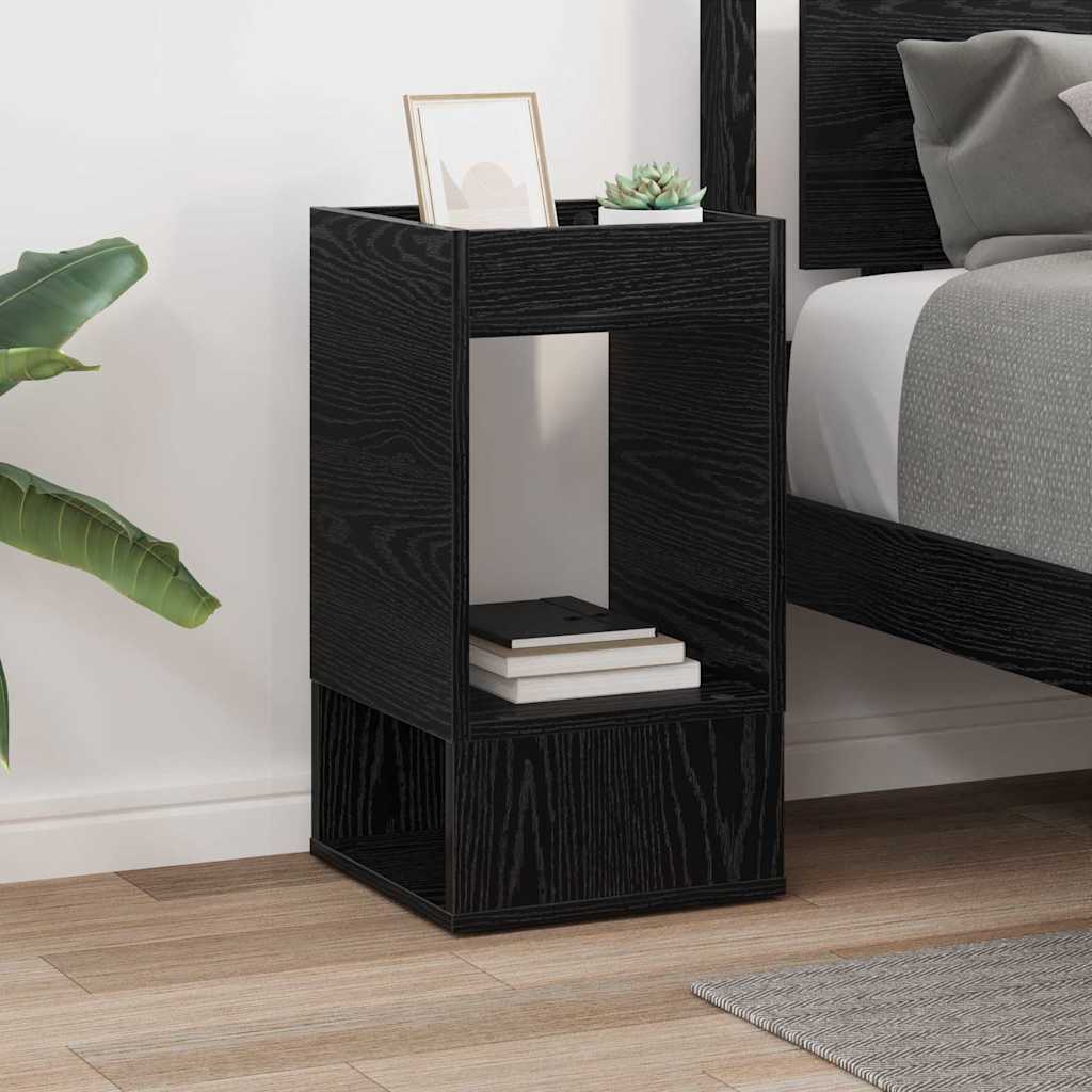End Table Black Oak 30 x 30 x 56 cm Engineered Wood