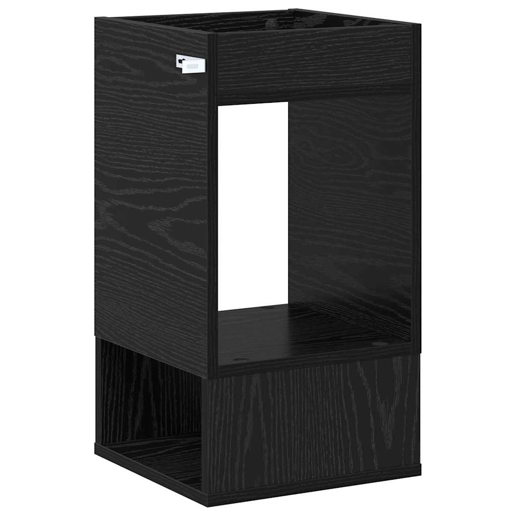End Table Black Oak 30 x 30 x 56 cm Engineered Wood
