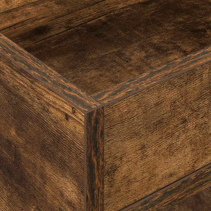 End Table Smoked Oak 30 x 30 x 56 cm Engineered Wood