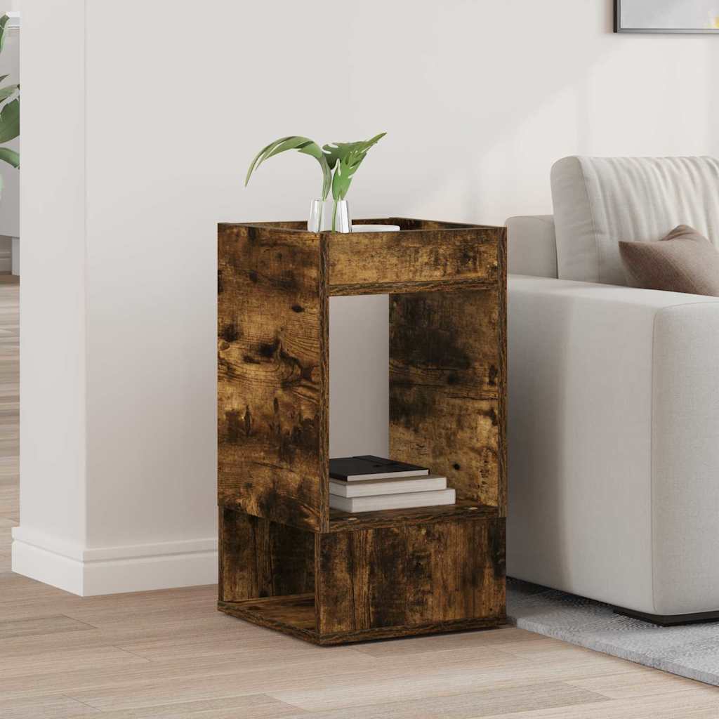End Table Smoked Oak 30 x 30 x 56 cm Engineered Wood