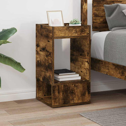 End Table Smoked Oak 30 x 30 x 56 cm Engineered Wood