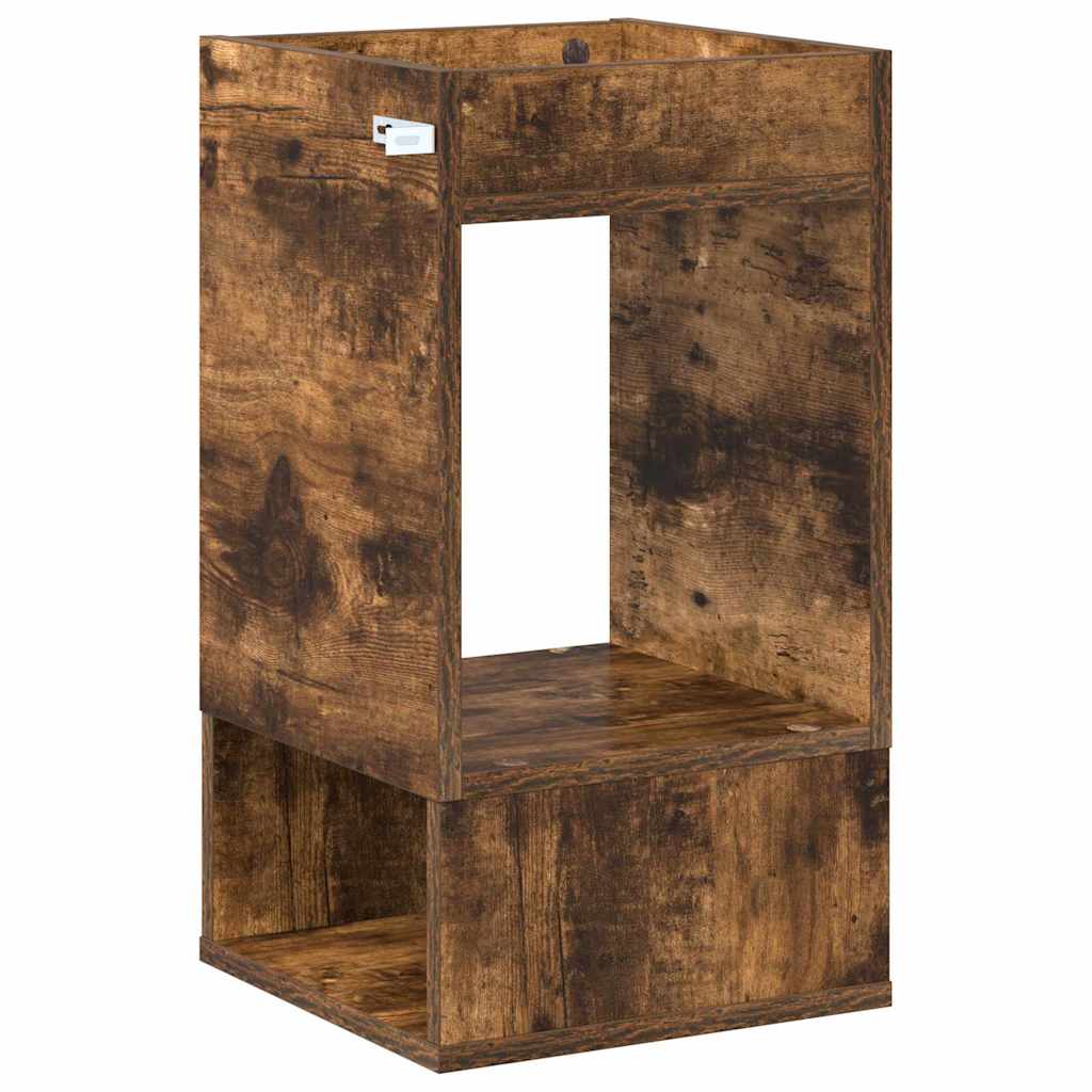 End Table Smoked Oak 30 x 30 x 56 cm Engineered Wood