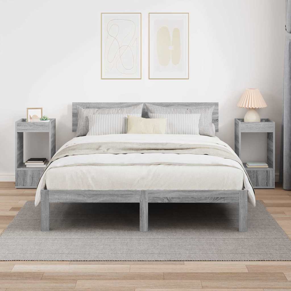 End Table 2 pcs Grey Sonoma 30 x 30 x 56 cm Engineered Wood