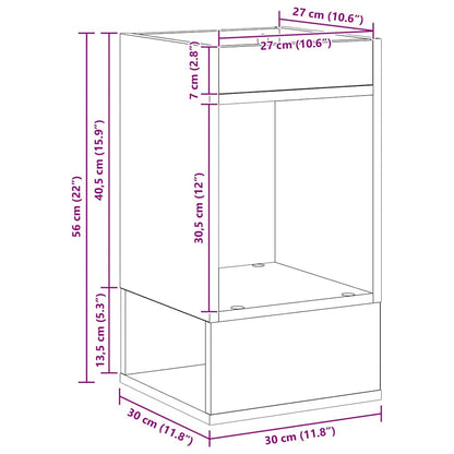 End Table Old Wood 30 x 30 x 56 cm Engineered Wood
