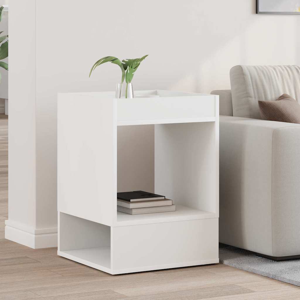 End Table White 40 x 40 x 56 cm Engineered Wood