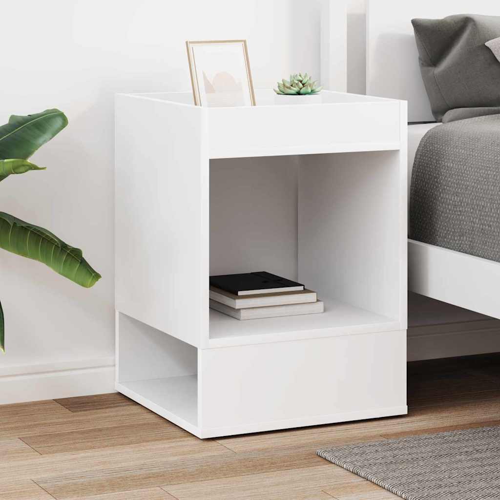 End Table White 40 x 40 x 56 cm Engineered Wood