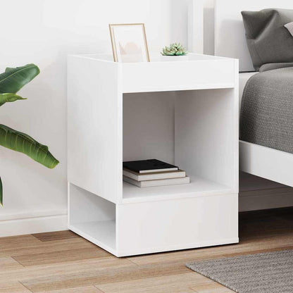 End Table White 40 x 40 x 56 cm Engineered Wood