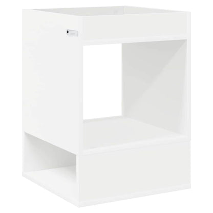 End Table White 40 x 40 x 56 cm Engineered Wood