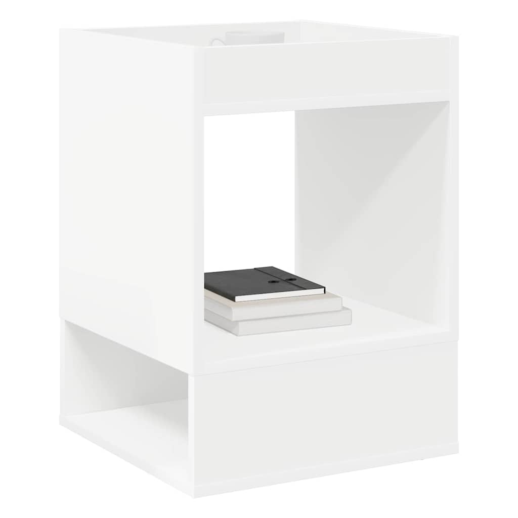 End Table White 40 x 40 x 56 cm Engineered Wood