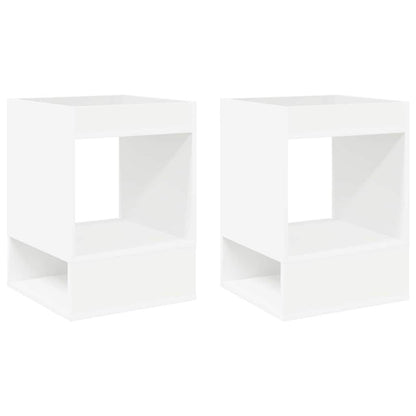 End Table 2 pcs White 40 x 40 x 56 cm Engineered Wood