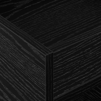 End Table Black Oak 40 x 40 x 56 cm Engineered Wood