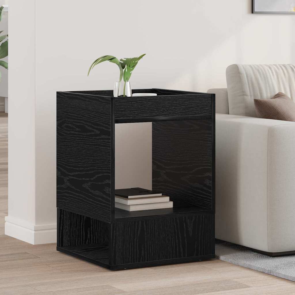 End Table Black Oak 40 x 40 x 56 cm Engineered Wood