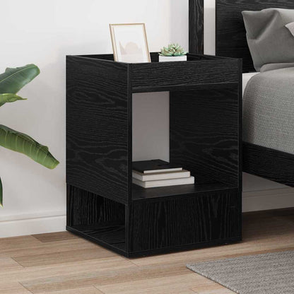 End Table Black Oak 40 x 40 x 56 cm Engineered Wood