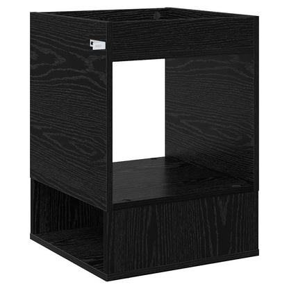 End Table Black Oak 40 x 40 x 56 cm Engineered Wood