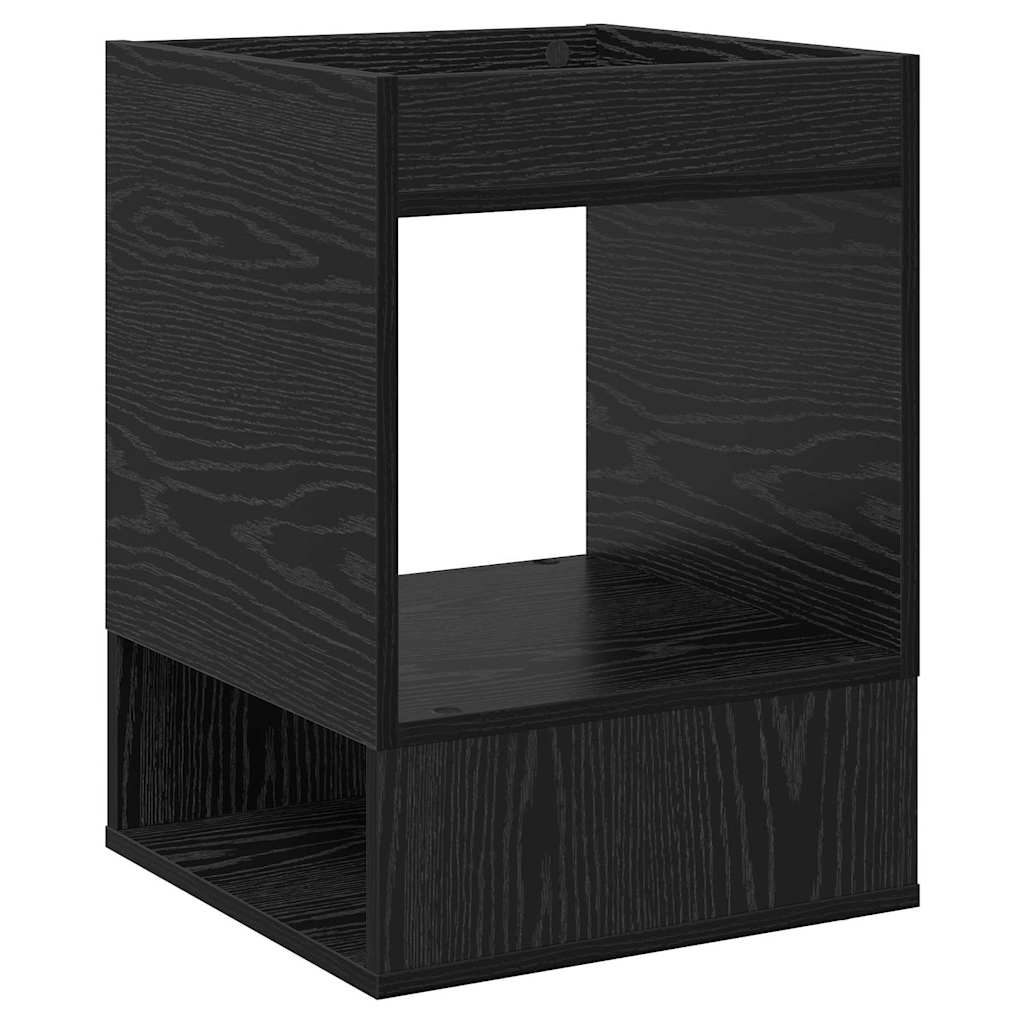 End Table 2 pcs Black Oak 40 x 40 x 56 cm Engineered Wood
