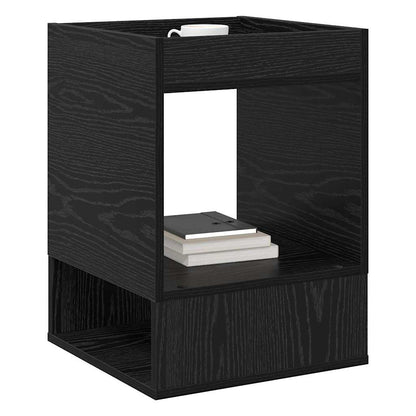 End Table 2 pcs Black Oak 40 x 40 x 56 cm Engineered Wood