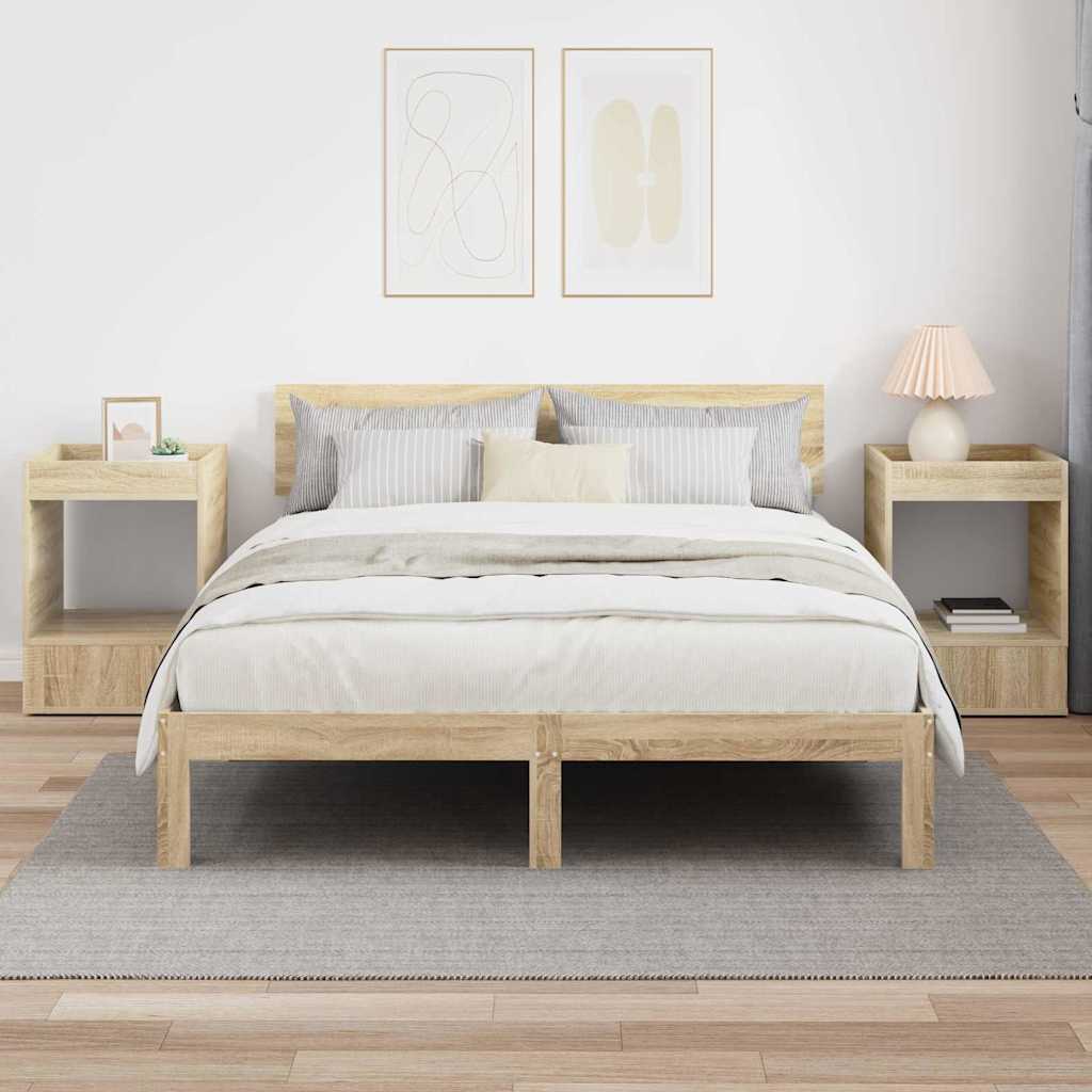 End Table 2 pcs Sonoma Oak 40 x 40 x 56 cm Engineered Wood