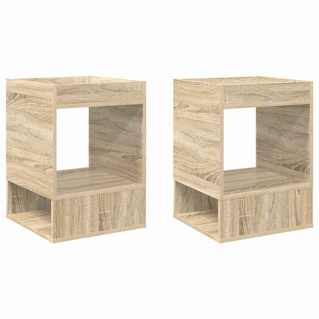 End Table 2 pcs Sonoma Oak 40 x 40 x 56 cm Engineered Wood