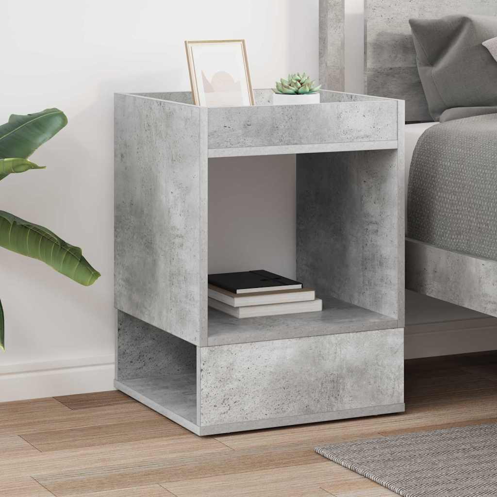 End Table Concrete Grey 40 x 40 x 56 cm Engineered Wood