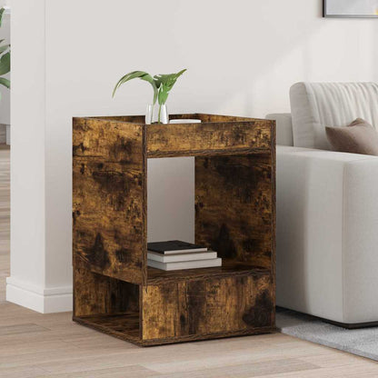End Table Smoked Oak 40 x 40 x 56 cm Engineered Wood