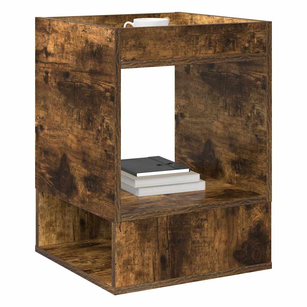 End Table Smoked Oak 40 x 40 x 56 cm Engineered Wood