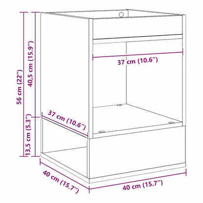 End Table Smoked Oak 40 x 40 x 56 cm Engineered Wood