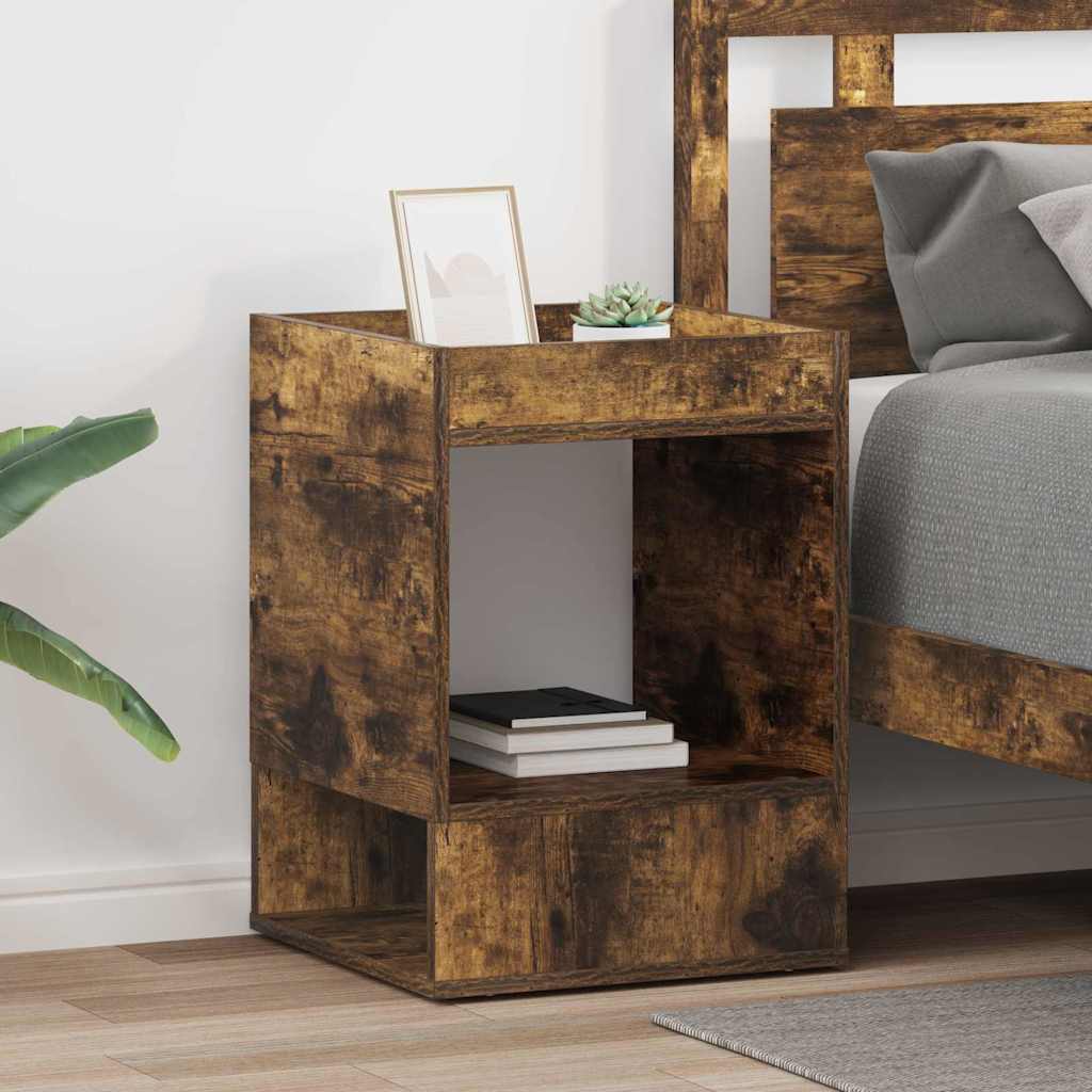 End Table 2 pcs Smoked Oak 40 x 40 x 56 cm Engineered Wood