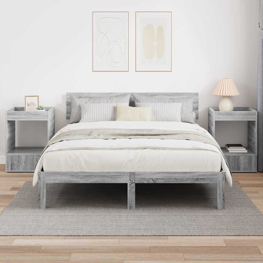 End Table 2 pcs Grey Sonoma 40 x 40 x 56 cm Engineered Wood