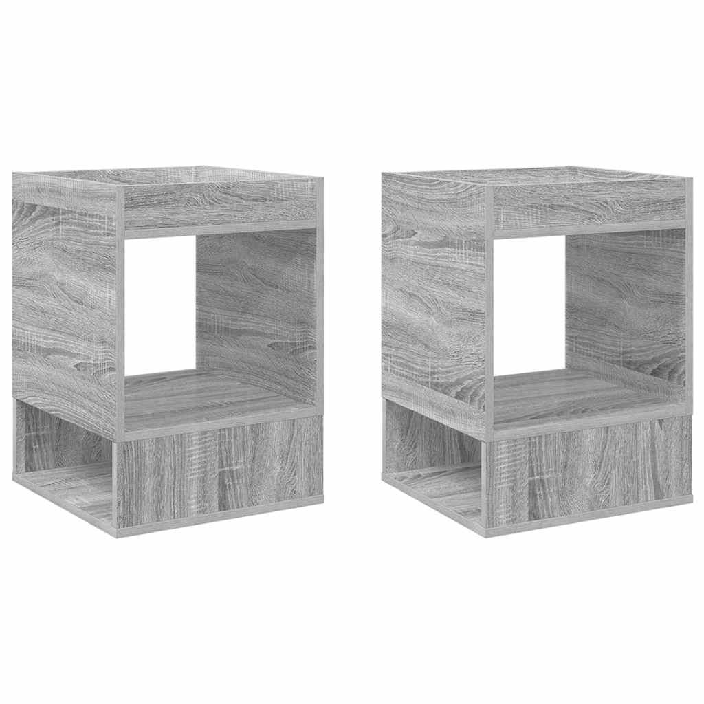 End Table 2 pcs Grey Sonoma 40 x 40 x 56 cm Engineered Wood
