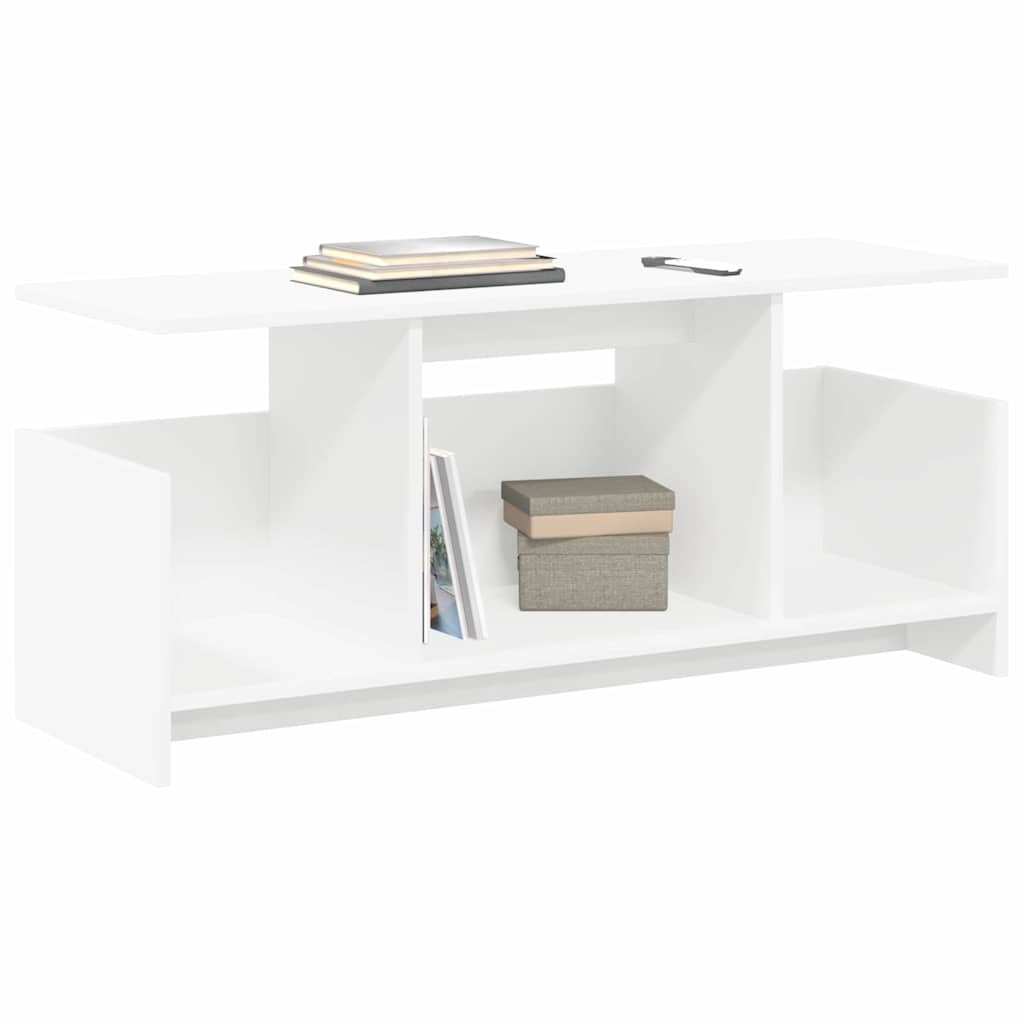 TV Stand 102 x 35 x 45 cm White Engineered Wood