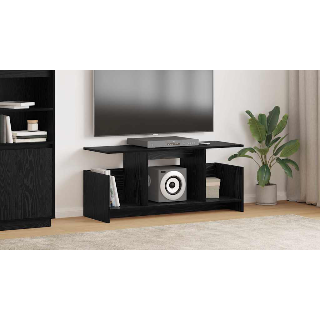 TV Stand Black Oak 102 x 35 x 45 cm Engineered Wood
