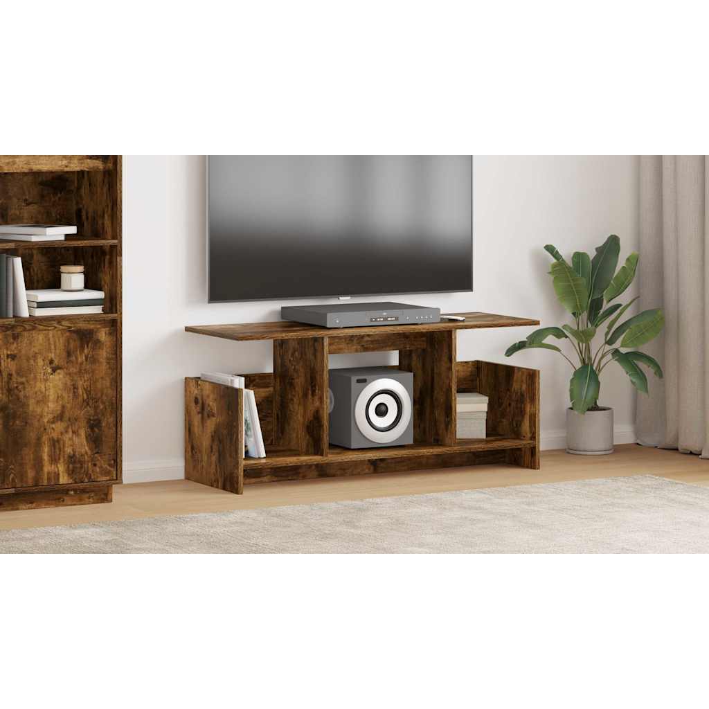 TV Stand Smoked Oak 102 x 35 x 45 cm Engineered Wood