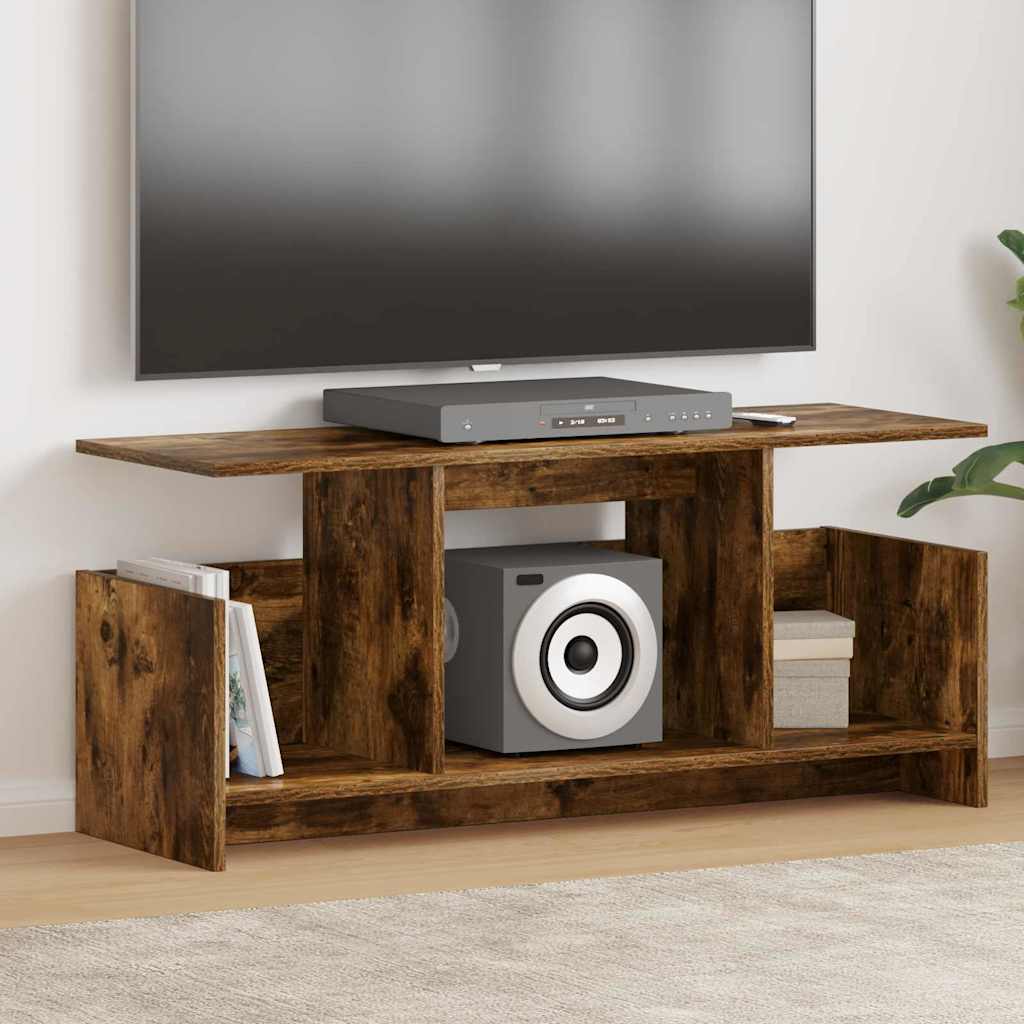 TV Stand Smoked Oak 102 x 35 x 45 cm Engineered Wood
