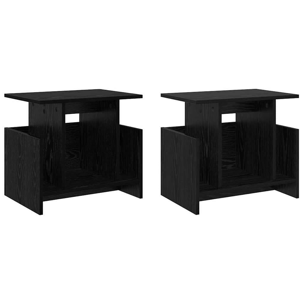 TV Stand 2 pcs Black Oak 50 x 35 x 45 cm Engineered Wood