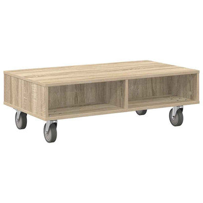 Side Table with Wheels Sonoma Oak 90 x 50 x 30 cm