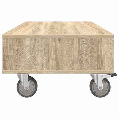 Side Table with Wheels Sonoma Oak 90 x 50 x 30 cm