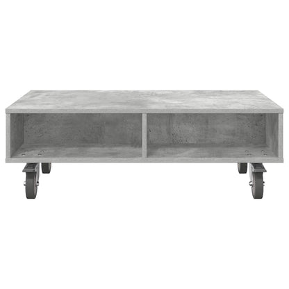 Side Table with Wheels Concrete Grey 90 x 50 x 30 cm