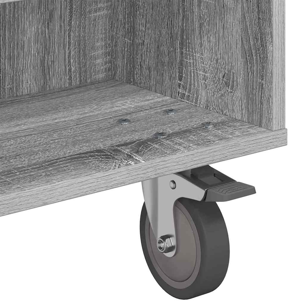 Side Table with Wheels Grey Sonoma 90 x 50 x 30 cm