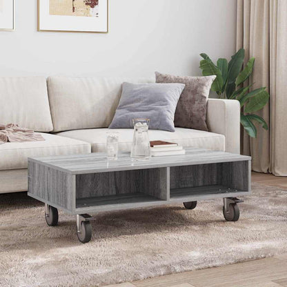 Side Table with Wheels Grey Sonoma 90 x 50 x 30 cm