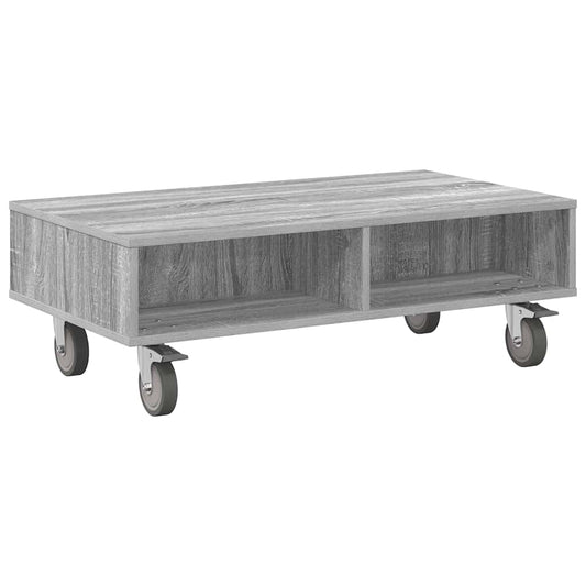 Side Table with Wheels Grey Sonoma 90 x 50 x 30 cm