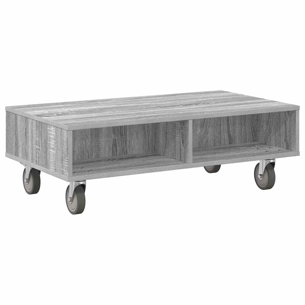 Side Table with Wheels Grey Sonoma 90 x 50 x 30 cm