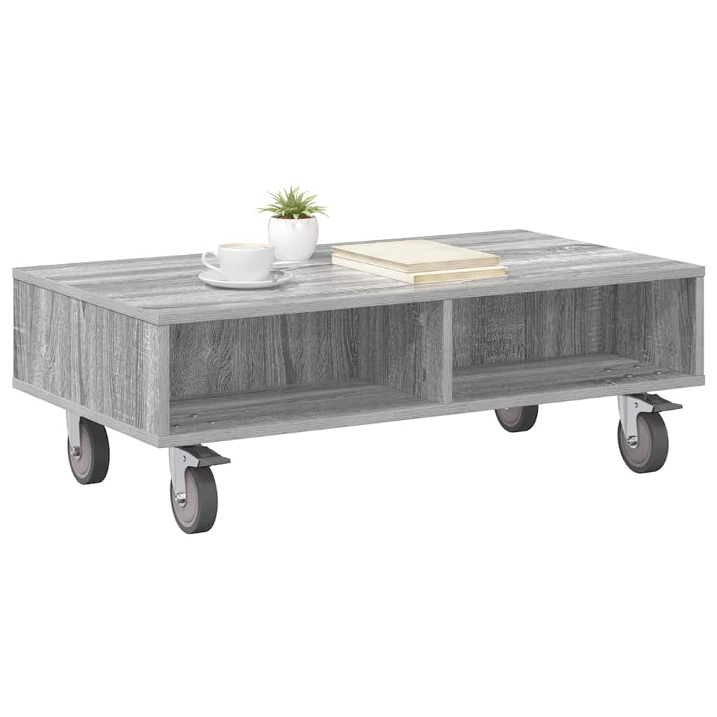 Side Table with Wheels Grey Sonoma 90 x 50 x 30 cm