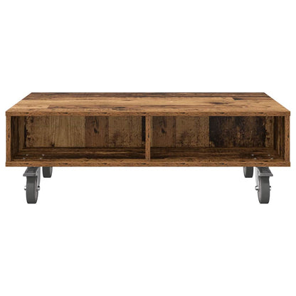 Side Table with Wheels Old Wood 90 x 50 x 30 cm Engineered Wood