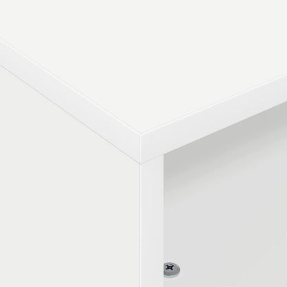 Side Table with Wheels White 50.5 x 50 x 30 cm Engineered Wood