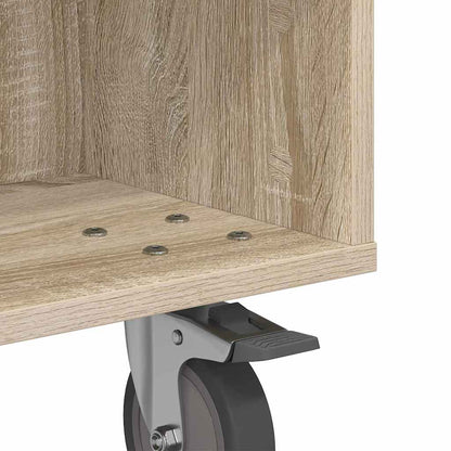 Side Table with Wheels Sonoma Oak 50.5 x 50 x 30 cm