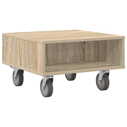 Side Table with Wheels Sonoma Oak 50.5 x 50 x 30 cm