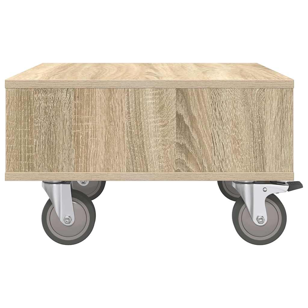 Side Table with Wheels Sonoma Oak 50.5 x 50 x 30 cm