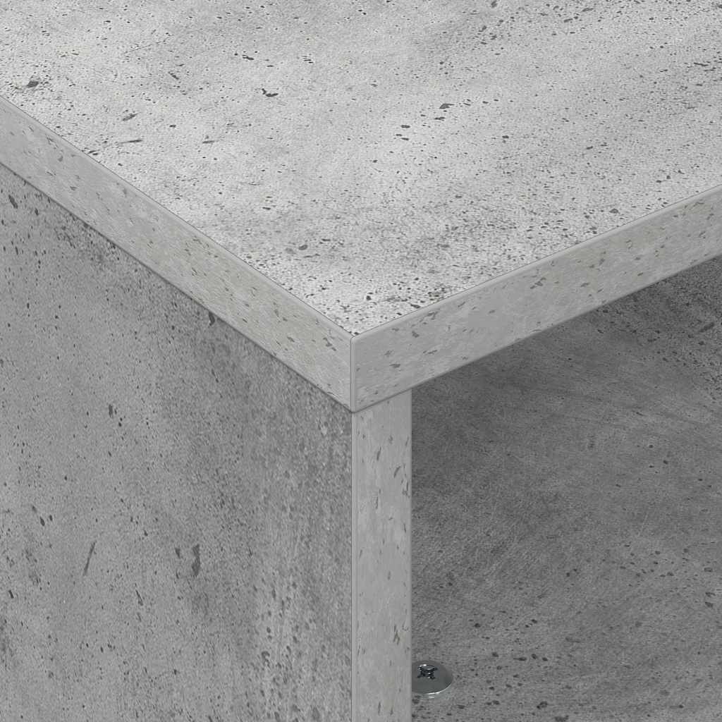 Side Table with Wheels Concrete Grey 50.5 x 50 x 30 cm