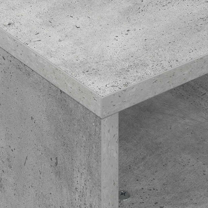 Side Table with Wheels Concrete Grey 50.5 x 50 x 30 cm